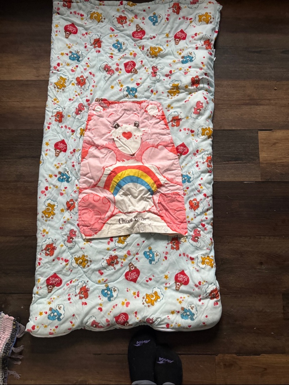 Care Bears vintage Pink Rainbow Quilted Kids Sleeping bag
